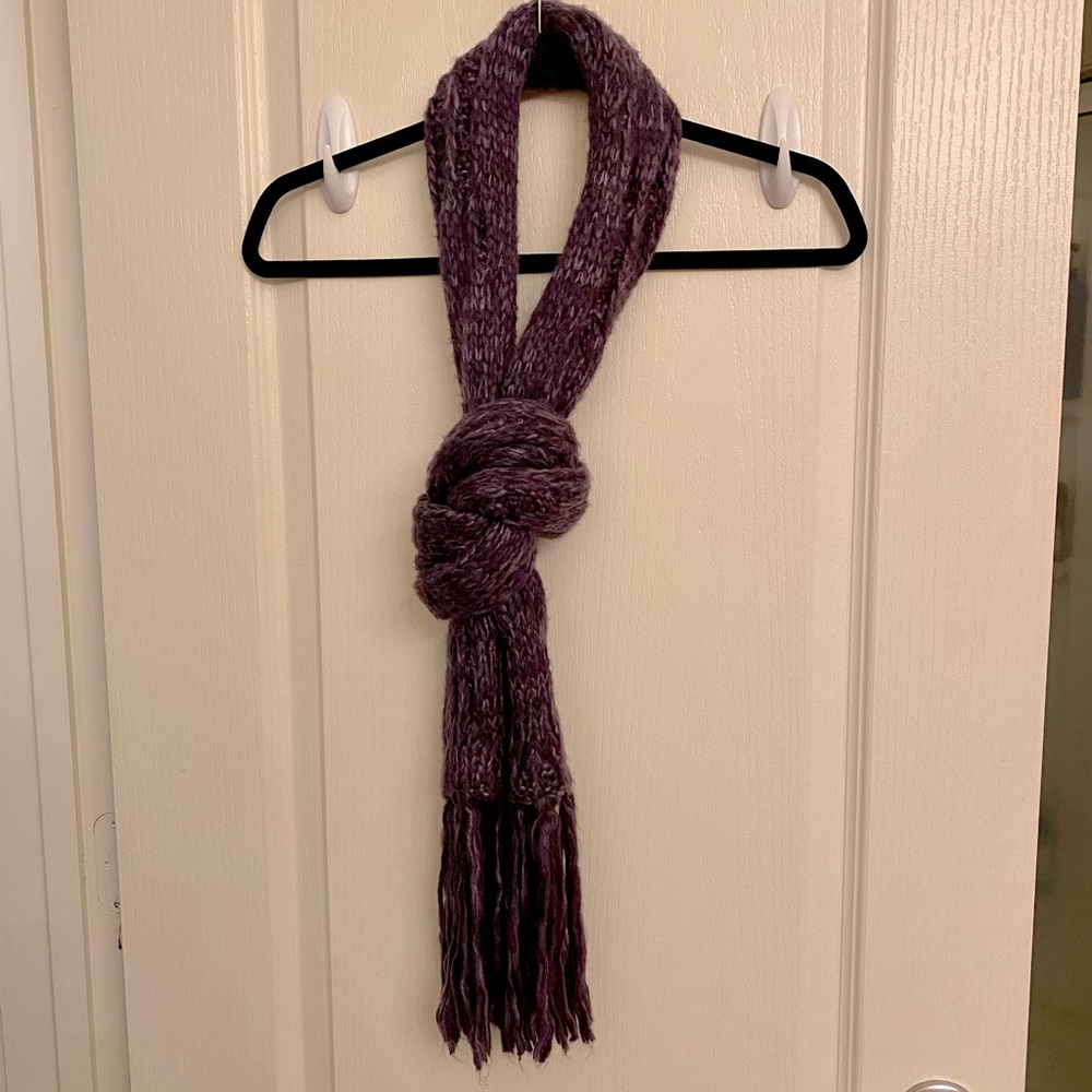 Purple knit scarf